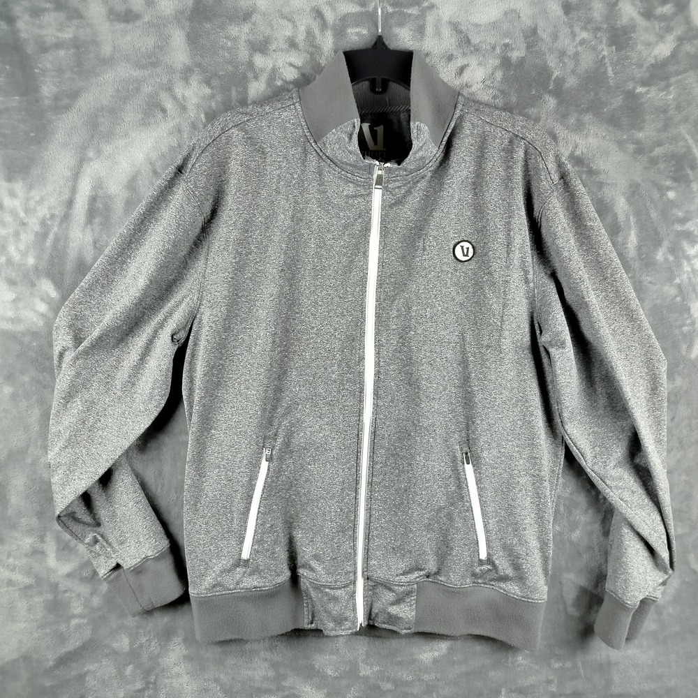 Vuori Track Jacket Mens Large Gray Lightweight Full Zip Stretch‎ Zip Perfoemance